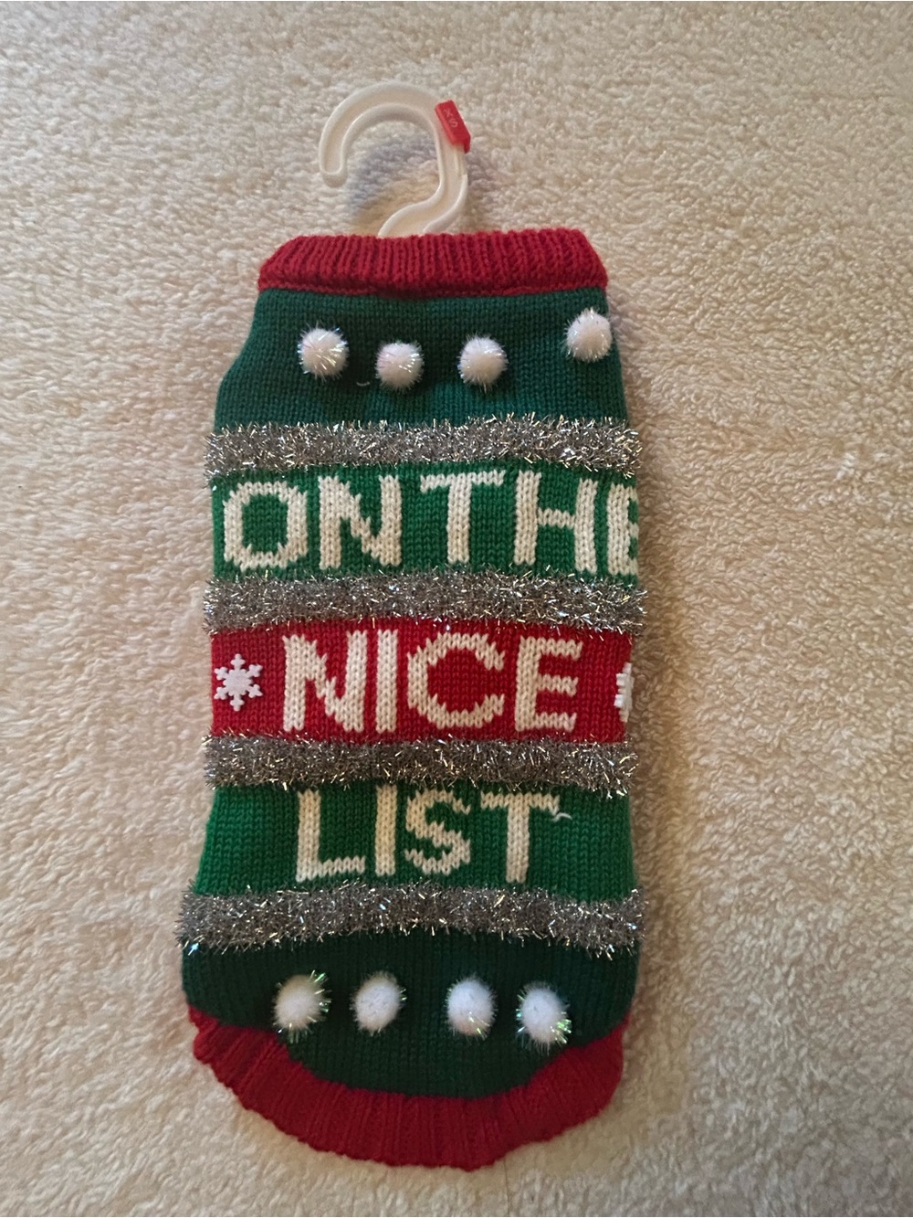 XS On The Nice List Holiday Dog Sweater